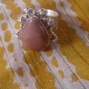 Sterling Silver with Brown Stone Ring